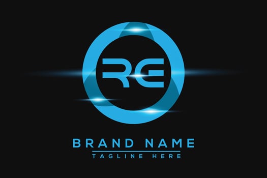 RE Blue logo Design. Vector logo design for business.