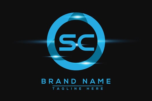 SC Blue logo Design. Vector logo design for business.