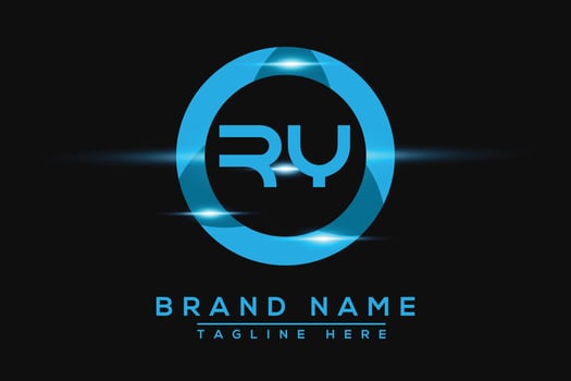 RY Blue logo Design. Vector logo design for business.