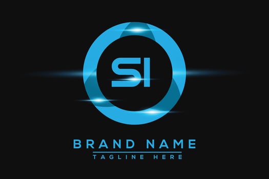 SI Blue logo Design. Vector logo design for business.