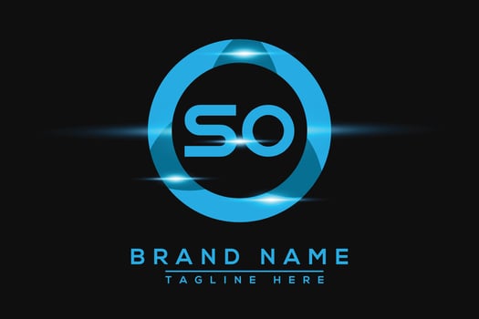 SO Blue logo Design. Vector logo design for business.