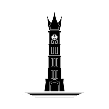 jam gadang tower silhouette vector