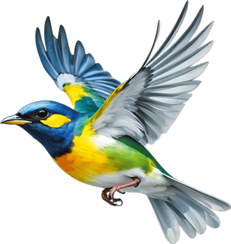 AI generated Close-up image of a Tropical parula bird. png
