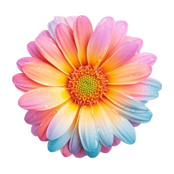 AI generated Colorful flower isolated on transparent background png