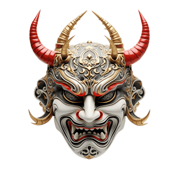 AI generated Japanese Samurai Mask No Background png