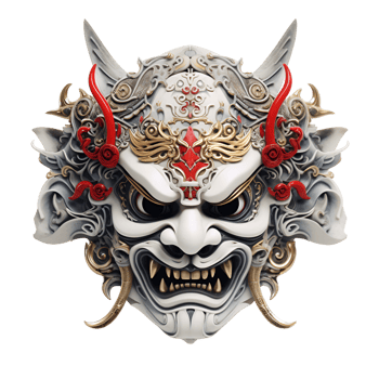 AI generated Japanese Samurai Mask No Background png