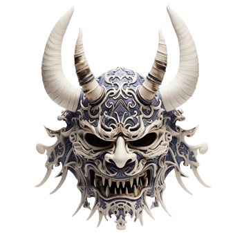 AI generated Japanese Samurai Mask No Background png