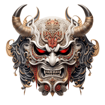AI generated Japanese Samurai Mask No Background png