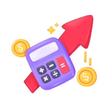 3D calculator. Purple calculator with buttons for counting values. png