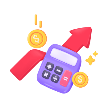 3D calculator. Purple calculator with buttons for counting values. png