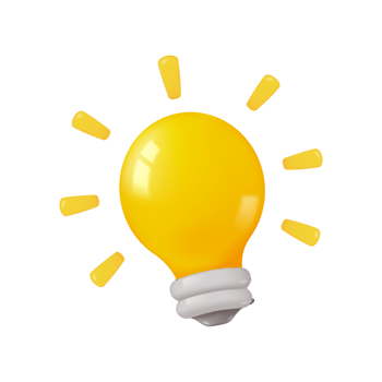 3D bright yellow light bulb Simple minimalist design Creative ideas for starting a business. png