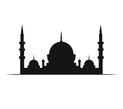 AI generated illustration of black mosque silhouette ai generated png