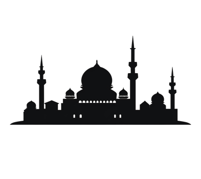 AI generated illustration of black mosque silhouette ai generated png