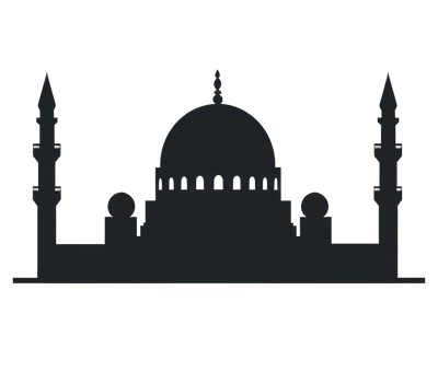 AI generated illustration of black mosque silhouette ai generated png