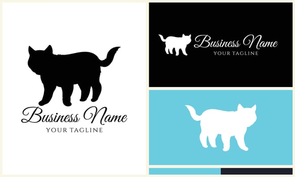 silhouette fox vector logo template