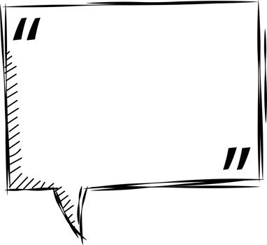 Black and white speech bubble balloon with quotation marks, icon sticker memo keyword planner text box banner, flat png transparent element design