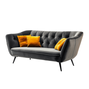 AI generated Gray sofa png isolated on transparent background
