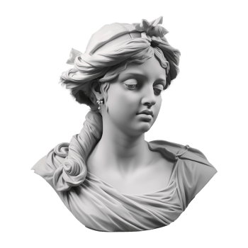 AI generated Gypsum statue plaster copy isolated on transparent background png