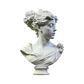 AI generated Gypsum statue plaster copy isolated on transparent background png