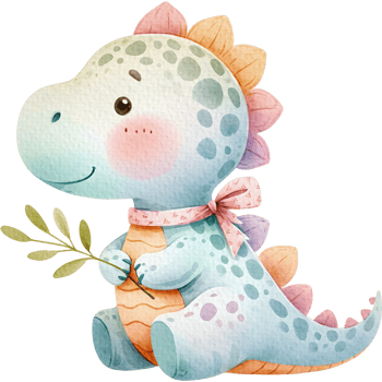 AI generated Dinosaur cute character watercolor png