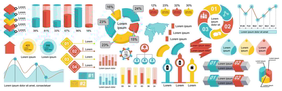 Mega set of infographic elements data visualization vector design template. Can be used for steps, options, business process, workflow, diagram, flowchart, timeline, marketing. Bundle info graphics.