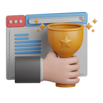 3d rendering web award isolated useful for seo, website, internet, optimization and other png