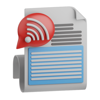 3d rendering rss feed isolated useful for seo, website, internet, optimization and other png