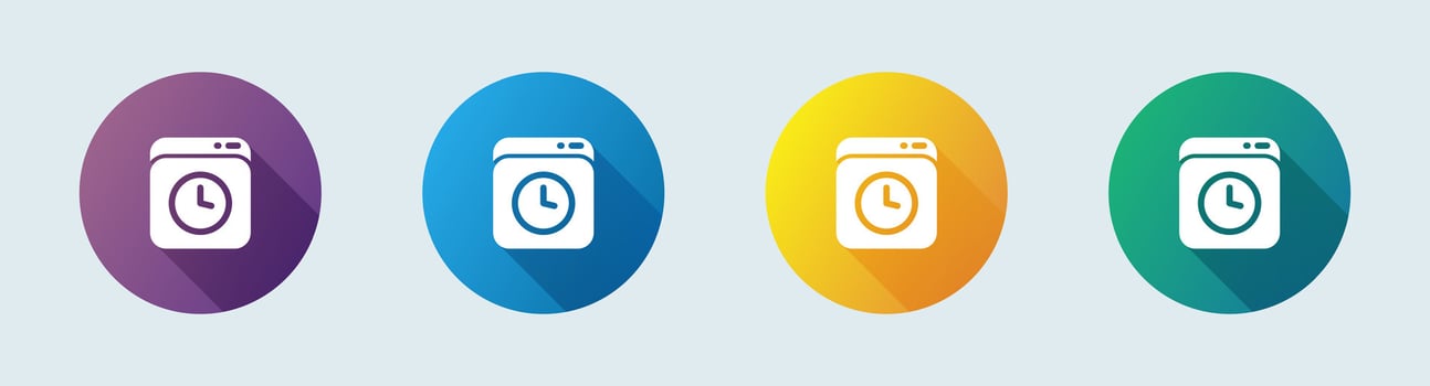 History solid icon in flat design style. Time signs vector illustration.