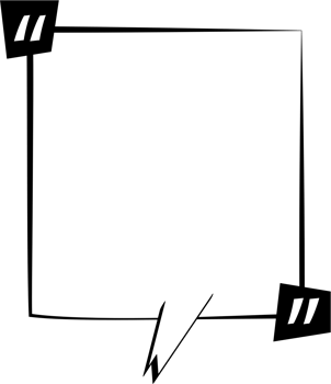 Black and white speech bubble balloon with quotation marks, icon sticker memo keyword planner text box banner, flat png transparent element design