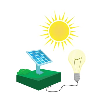 SOLAR PANEL TECHNOLOGY VECTOR ILLUSTRATION DESIGN. RENEWABLE ENERGY CONCEPT