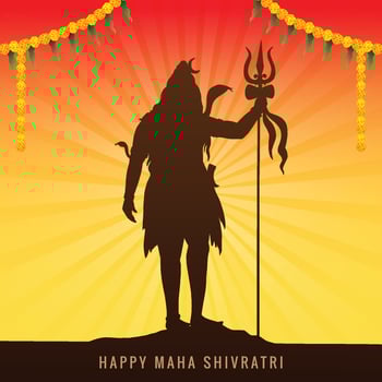 Mahashivratri puja lord shiva shankar mahadev blessing card background vector