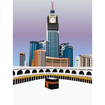 Kaaba in Masjid Al Haram in Mecca Saudi Arabia vector