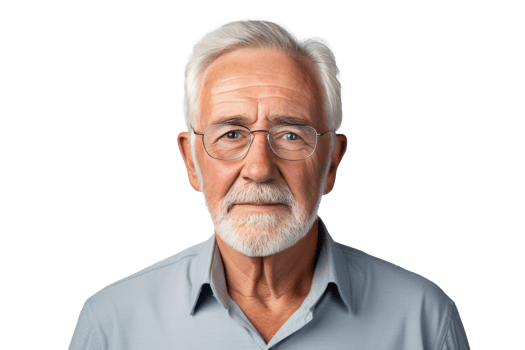 AI generated Portrait of senior man isolated on transparent background png