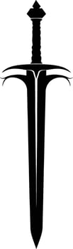 AI generated Silhouette sword black color only vector
