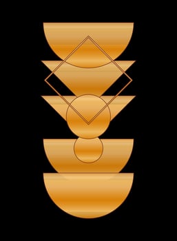 Gold Gradient Texture Graphic Shape Isolated on Black Cover Minimalist Poster Template vector