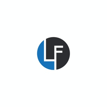 Initial letter lf logo or fl logo vector design template