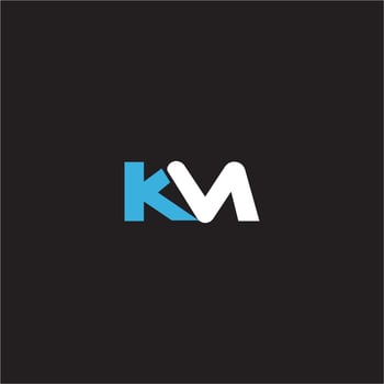 Initial letter km logo or mk logo vector design template