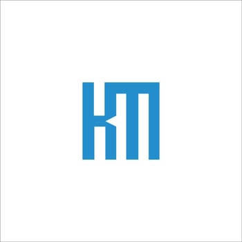 Initial letter km logo or mk logo vector design template