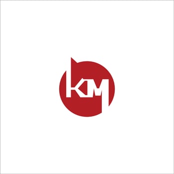 Initial letter km logo or mk logo vector design template
