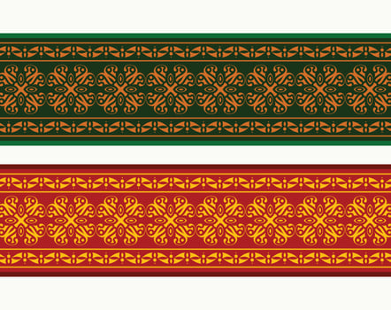 Henna banner border with colorful border vector