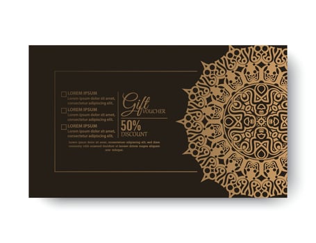 Menu restaurant luxury gift voucher design template vector