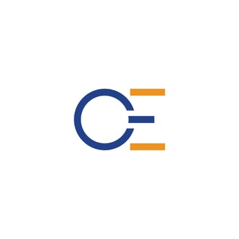 Initial letter eo or oe logo vector design template