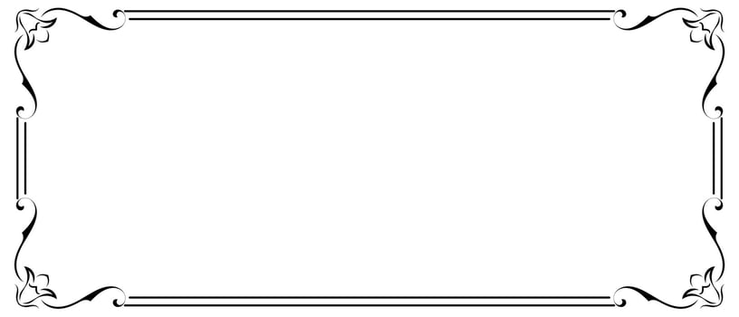 Retro vintage frame is an antique photo frame. Decorated with rolled flowers and dividers. vector