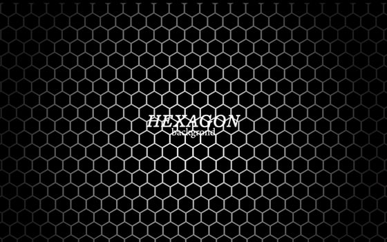 Black and white hexagonal technology vector abstract background. white bright energy flashes under hexagon in modern technology futuristic background illustration.
