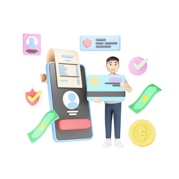 Online Card Payment - 3D Character Illustration of Secure Digital Transactions png