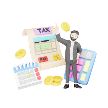 Tax Payment Concept - 3D Cartoon Character Illustrating Financial Responsibility png
