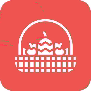 Fruits Basket Vector Icon