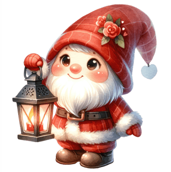 AI generated Watercolor Gnome love on Valentine's Day png