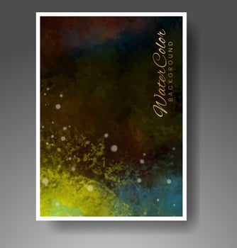 Cards with watercolor background. Design for your cover, date, postcard, banner, logo. vector