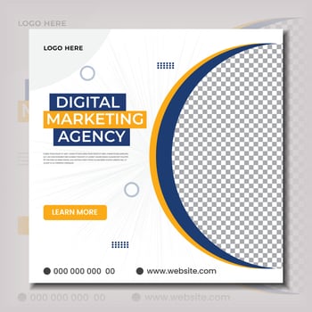 Social media post design white color background vector
